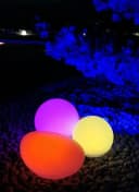 TRANGO LED Solarleuchte 3er Set Solarkugeln IP44 Weiß matt RGB & Warmweiß Bild 5