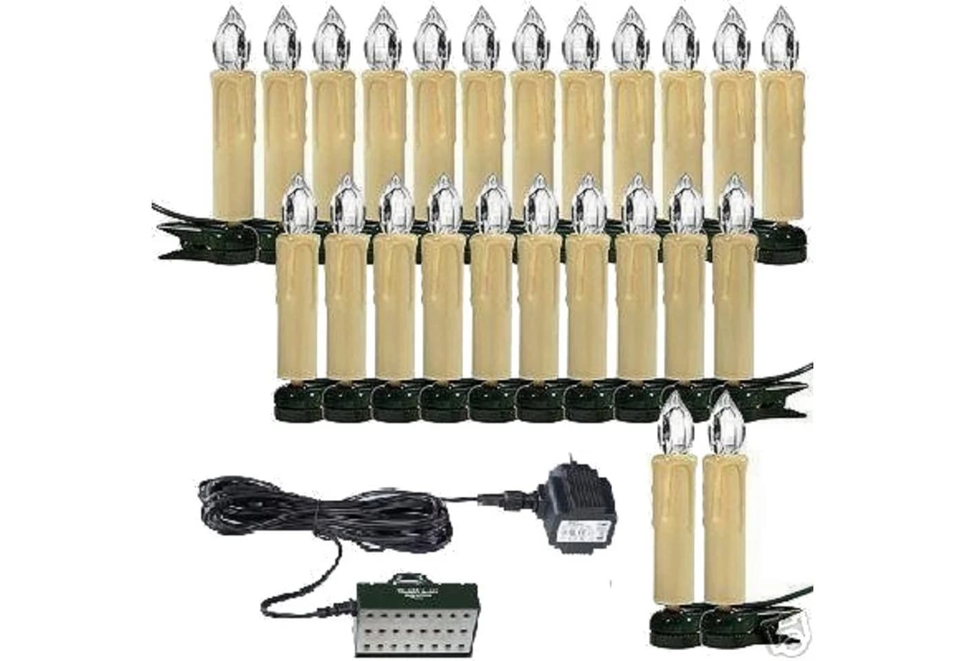 TRANGO LED-Lichterkette 24-flammig kaltweiß IP44 Außen Stecksystem - Bild 2