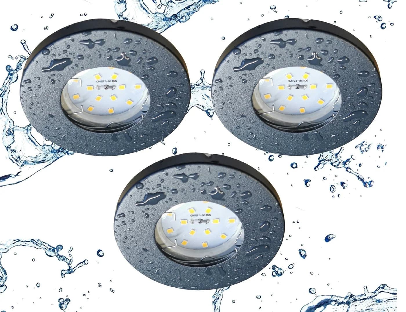Trango LED Einbauleuchte 3er Set IP65 Anthrazit Matt - Bild 2