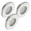 TRANGO LED Einbauleuchte 3er Set Edelstahl IP65 warmweiß Bild 1