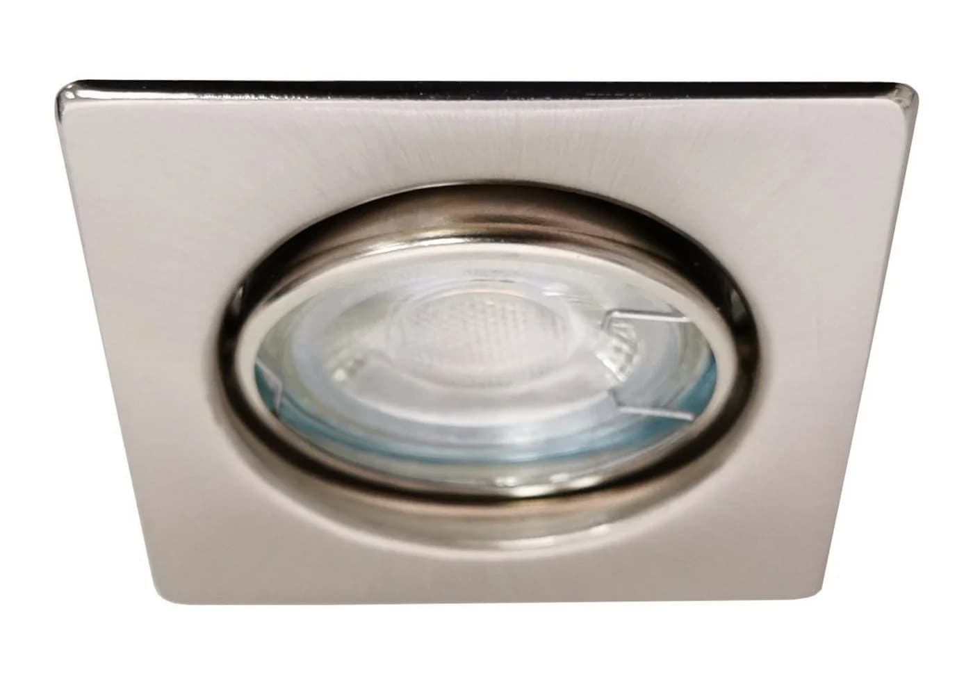 Trango LED Einbauleuchte 6er Set 6729-062SM6KSD Nickel Matt Eckig 3-Stufen Dimmbar