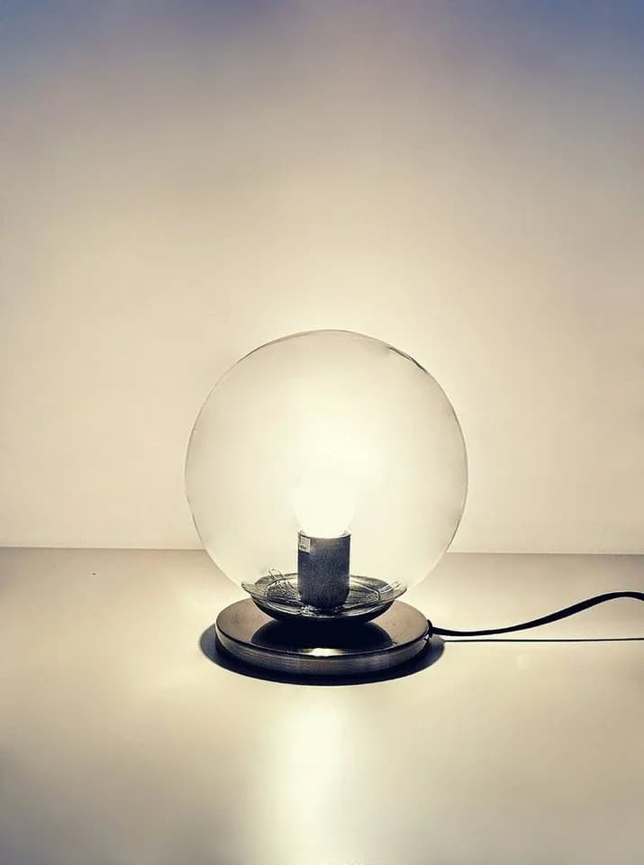 TRANGO Retro Nachttischlampe mit Echtglas-Kugelschirm und E27-Fassung - Bild 3