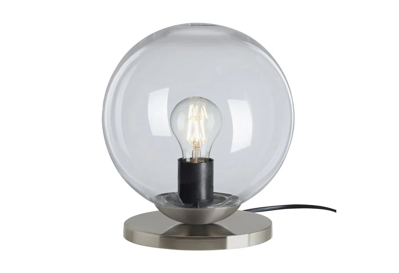 TRANGO Retro Nachttischlampe mit Echtglas-Kugelschirm und E27-Fassung - Bild 4