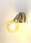 TRANGO LED Steckdosenleuchte Nickel matt mit E27 Fassung Bild 1