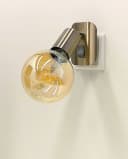 TRANGO LED Steckdosenleuchte Nickel matt mit E27 Fassung Bild 2
