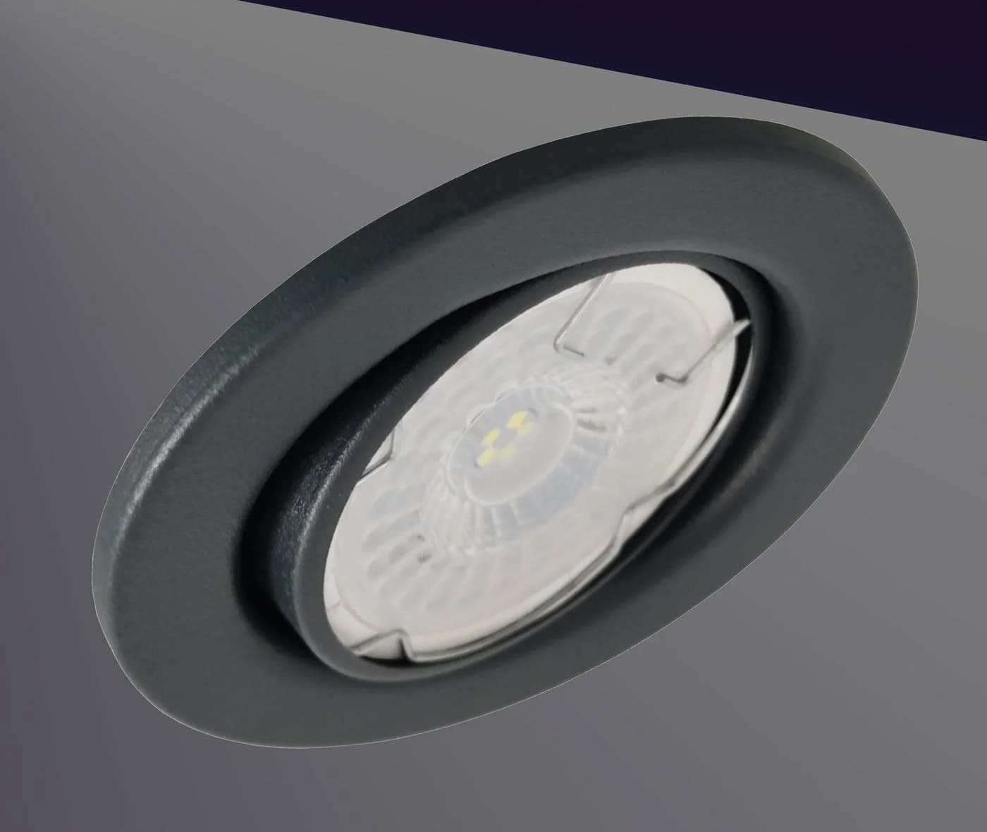 TRANGO LED Einbauleuchte 6er Set Anthrazit matt schwenkbar