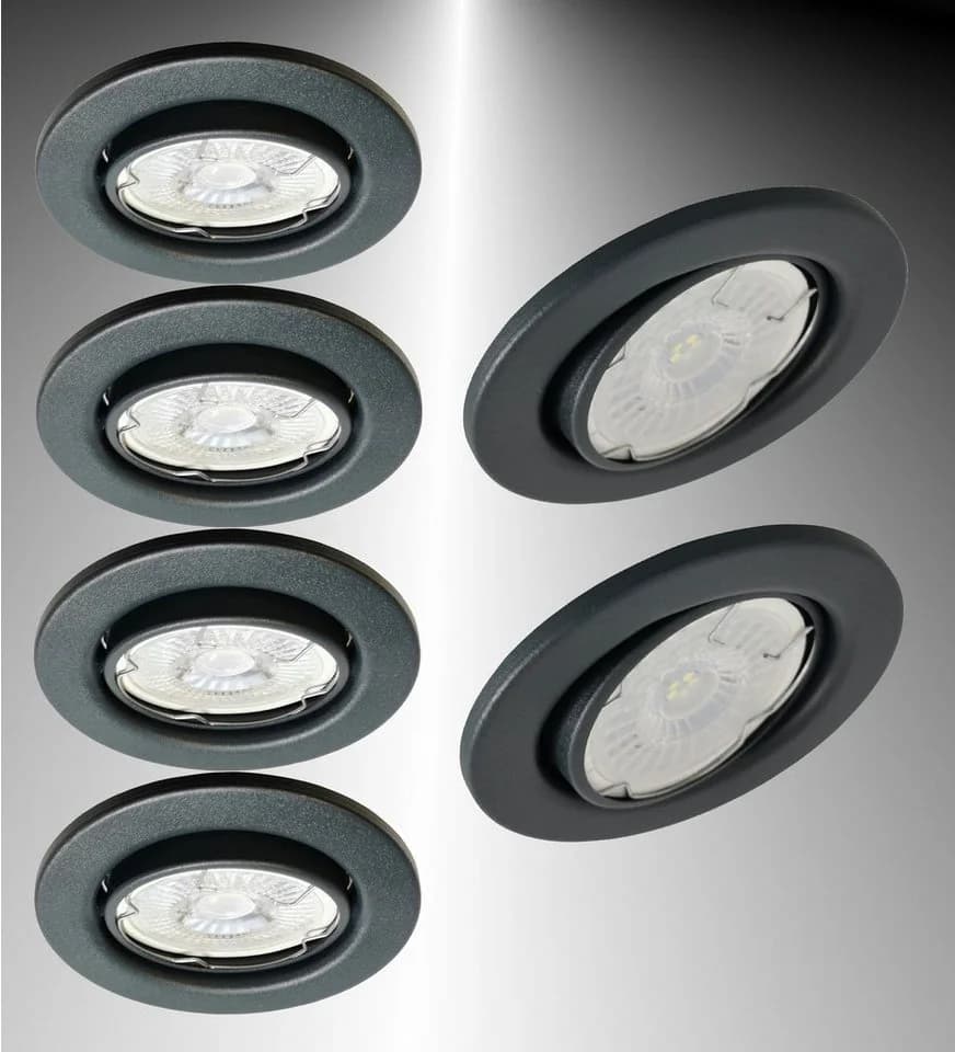 TRANGO LED Einbauleuchte 6er Set Anthrazit matt schwenkbar - Bild 2