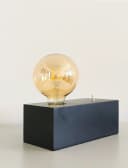 Trango LED Tischleuchte Woody Nachttischlampe Holz Schwarz Retro Modern Bild 5