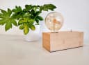 TRANGO LED Tischleuchte *WOODY* Nachttischlampe Holz Natur Bild 2