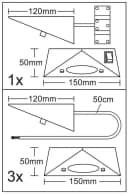 TRANGO LED Unterbauleuchte 4er Set Matt-Schwarz Bild 1