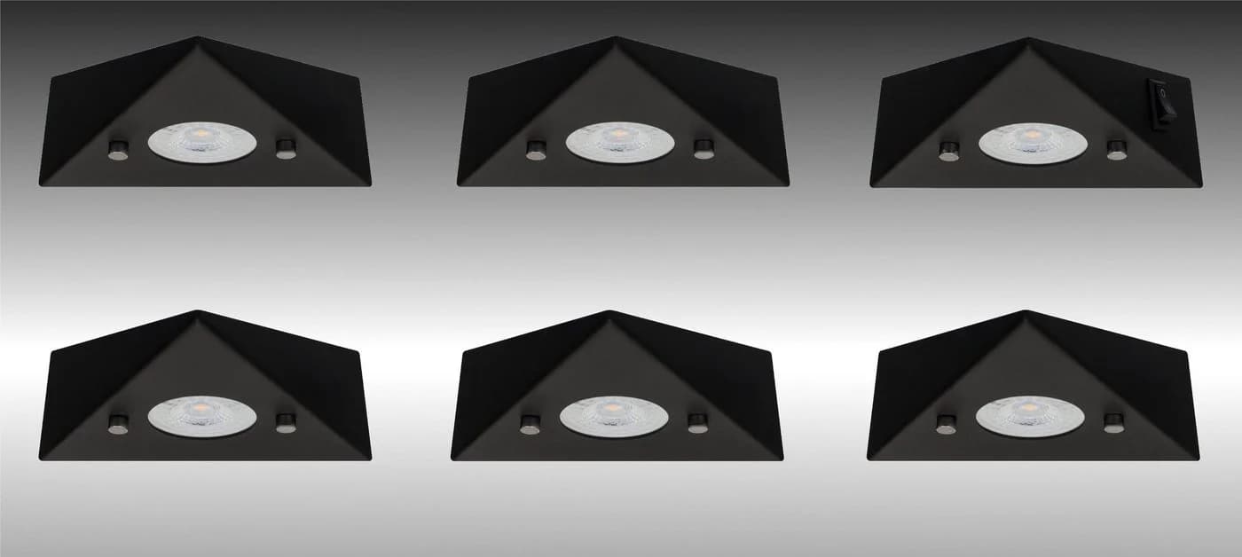 TRANGO LED Unterbauleuchte 6er Set Matt-Schwarz - Bild 2