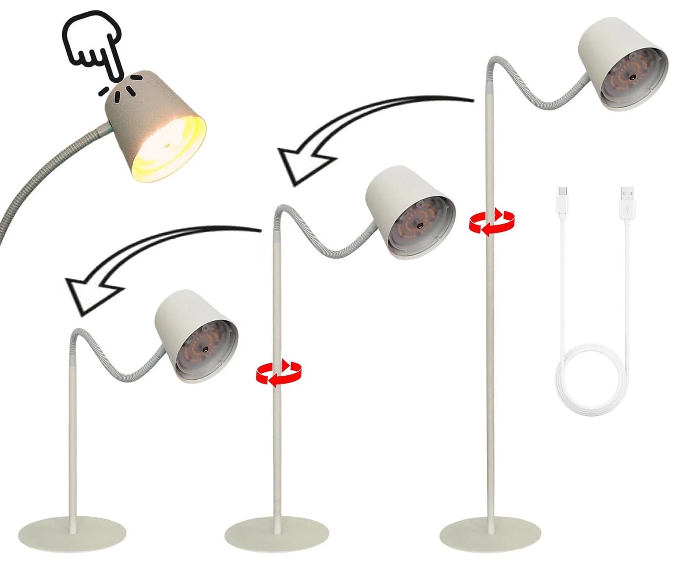 TRANGO LED Stehlampe Weiß matt Kabellos dimmbar IP44 - Bild 2