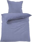 Lavea Seersucker Bettwäsche 2-teilig Karo 100% Baumwolle Blau Bild 2
