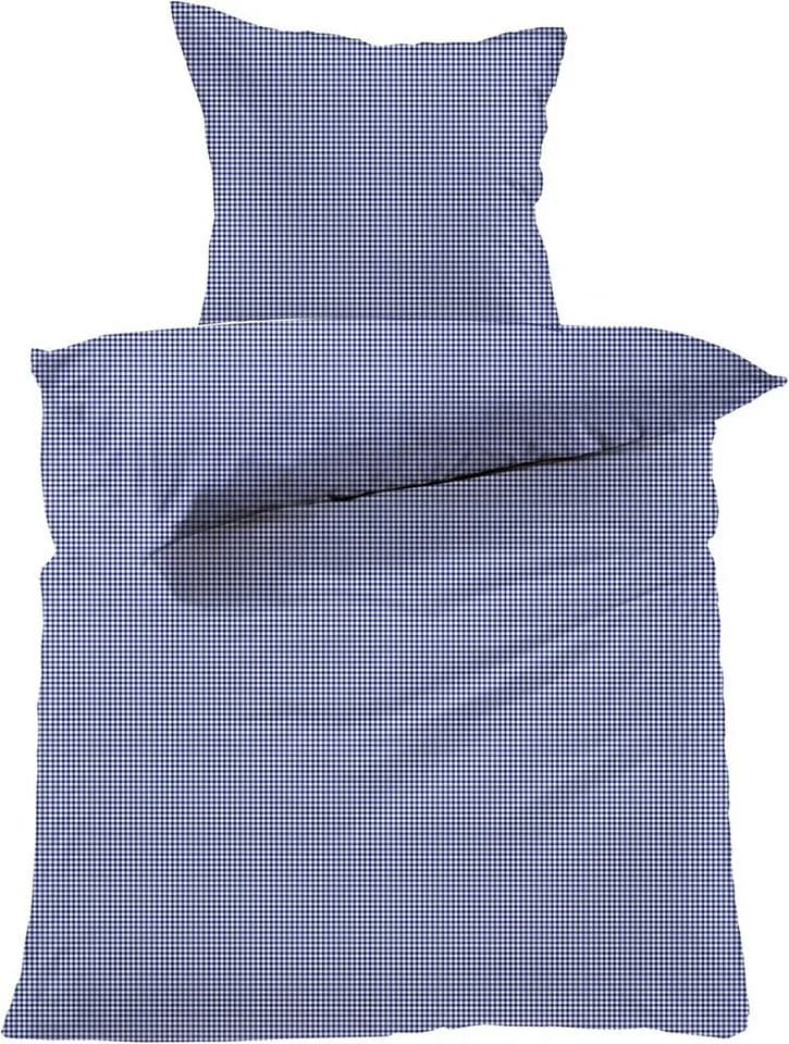 Lavea Seersucker Bettwäsche 2-teilig Karo 100% Baumwolle Blau - Bild 2