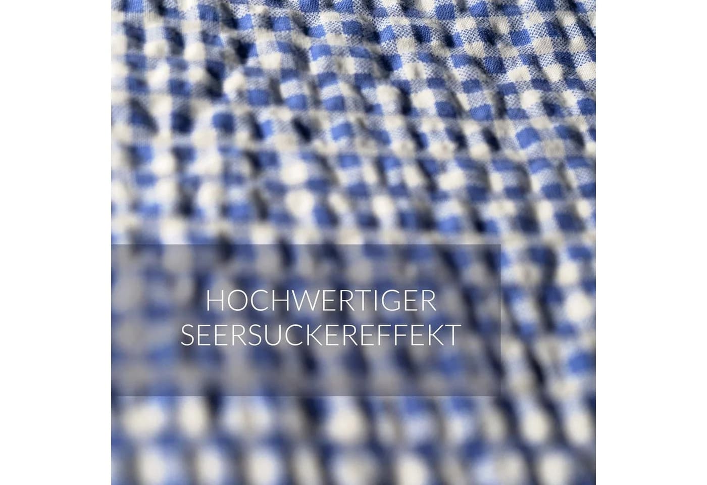 Lavea Seersucker Bettwäsche 2-teilig Karo 100% Baumwolle Blau - Bild 3