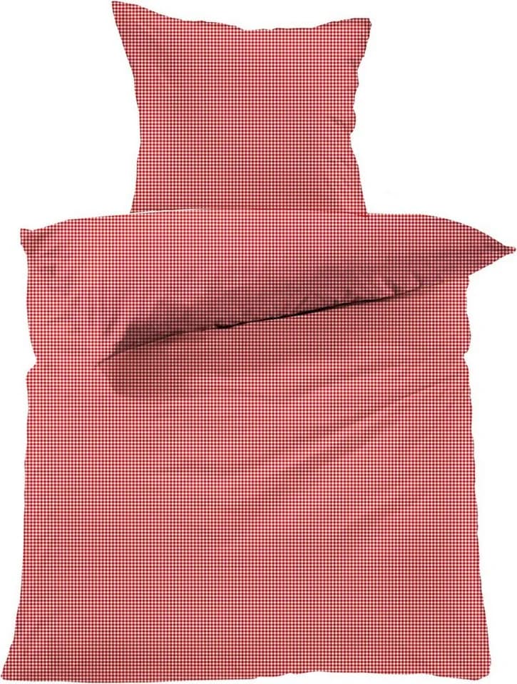 Lavea Bettwäsche Seersucker Karo 2-tlg. 100% Baumwolle Rot - Bild 2