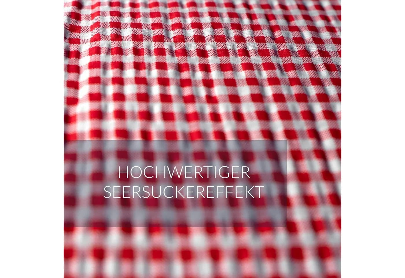Lavea Bettwäsche Seersucker Karo 2-tlg. 100% Baumwolle Rot - Bild 3