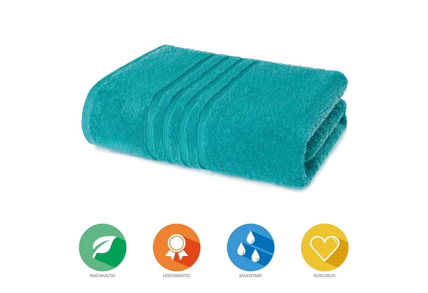 Lavea Badetuch Bali 100x150 cm Bio-Baumwollfrottee Ozeanblau