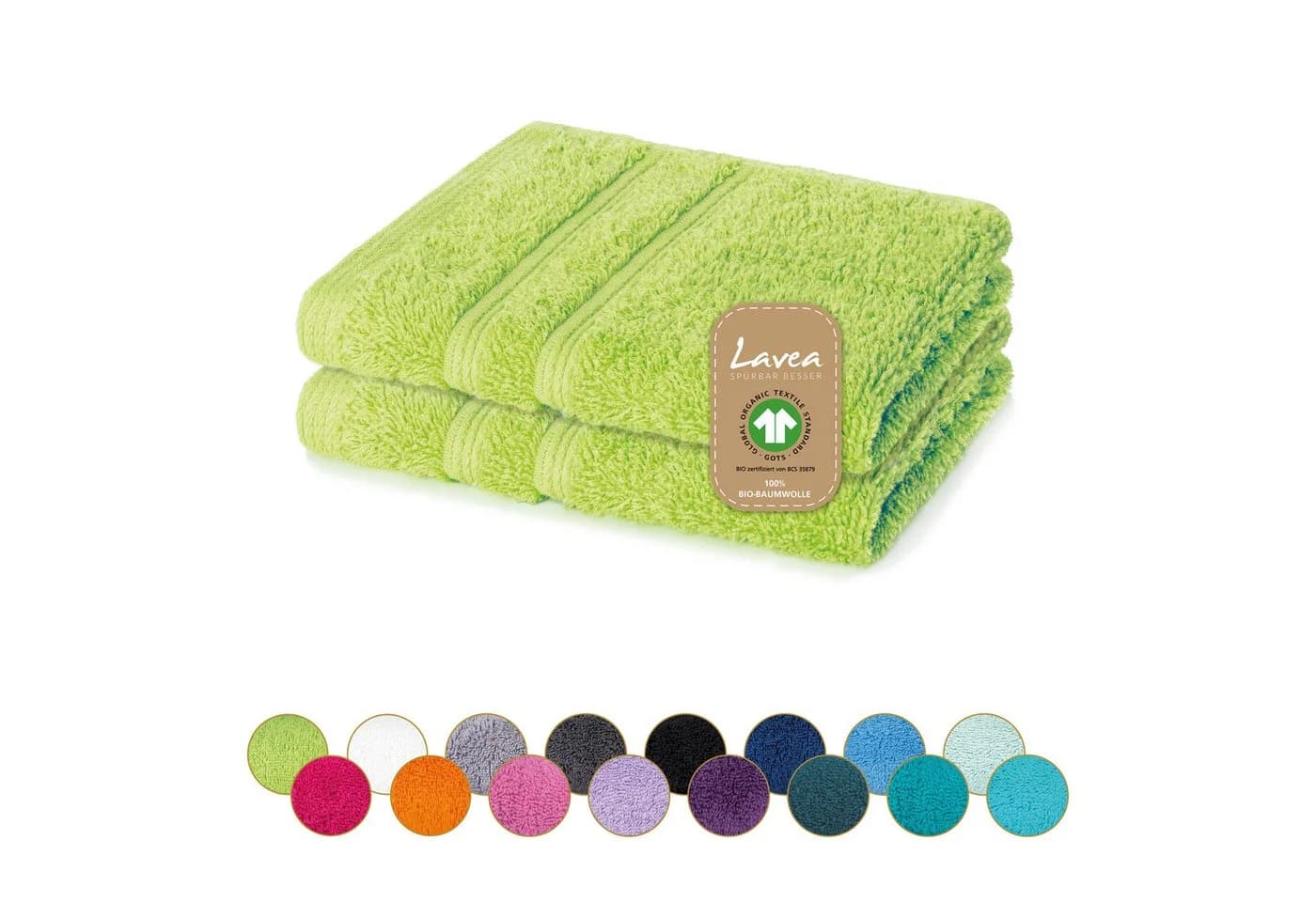 Lavea Seiftuch Bali Seiflappen 30x30 cm Bio-Baumwollfrottee 2er-Set - Bild 2