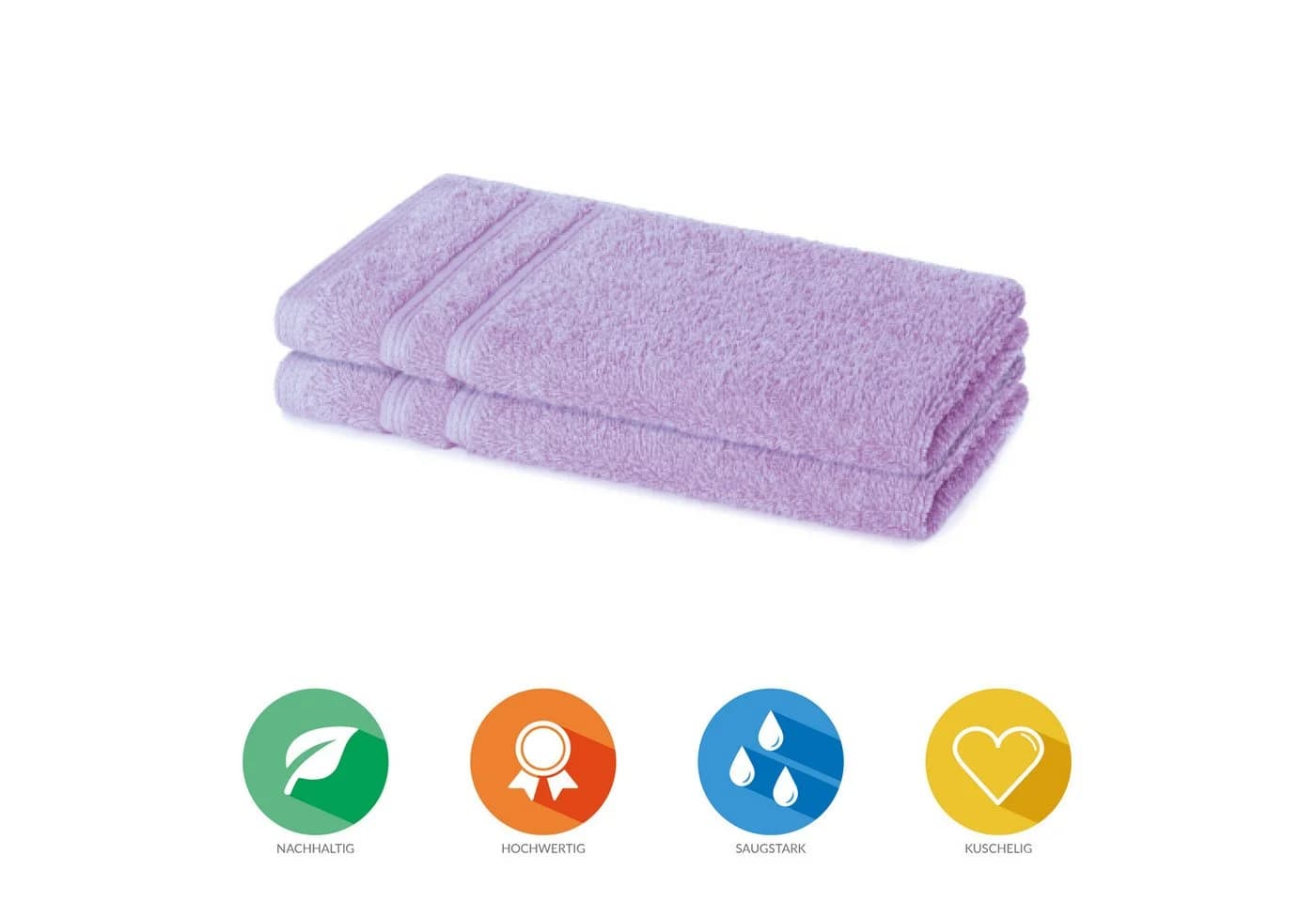 Lavea Gästehandtuch Bali 30x50 cm Violett Bio-Baumwolle