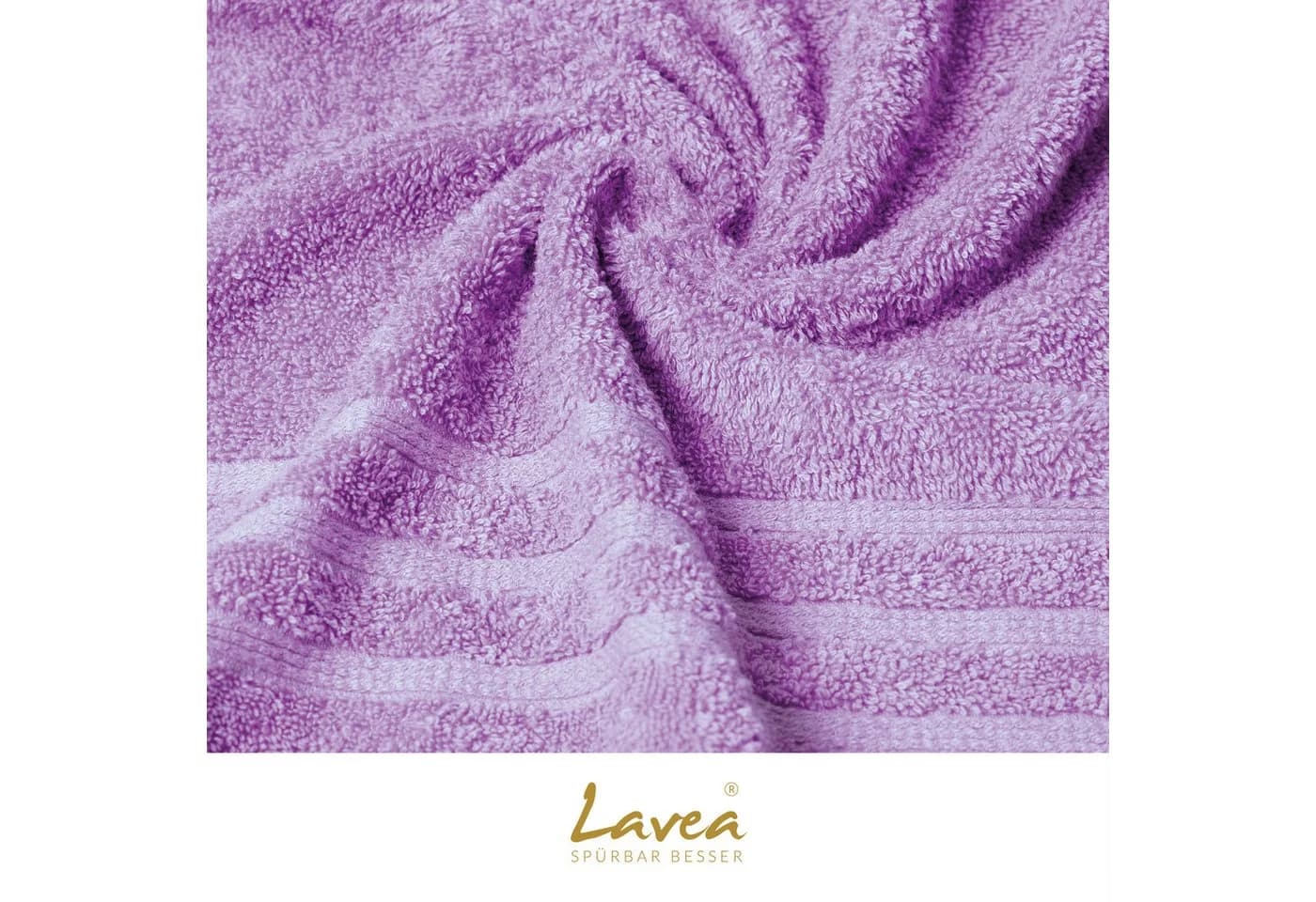 Lavea Gästehandtuch Bali 30x50 cm Violett Bio-Baumwolle - Bild 5
