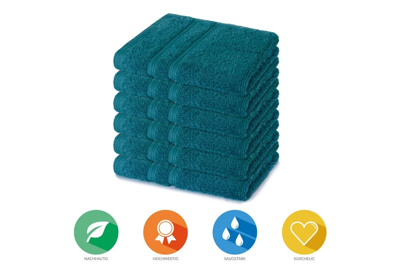 Lavea Seiftuch Bali Seiflappen 30x30 cm Bio-Baumwollfrottee 6er-Set