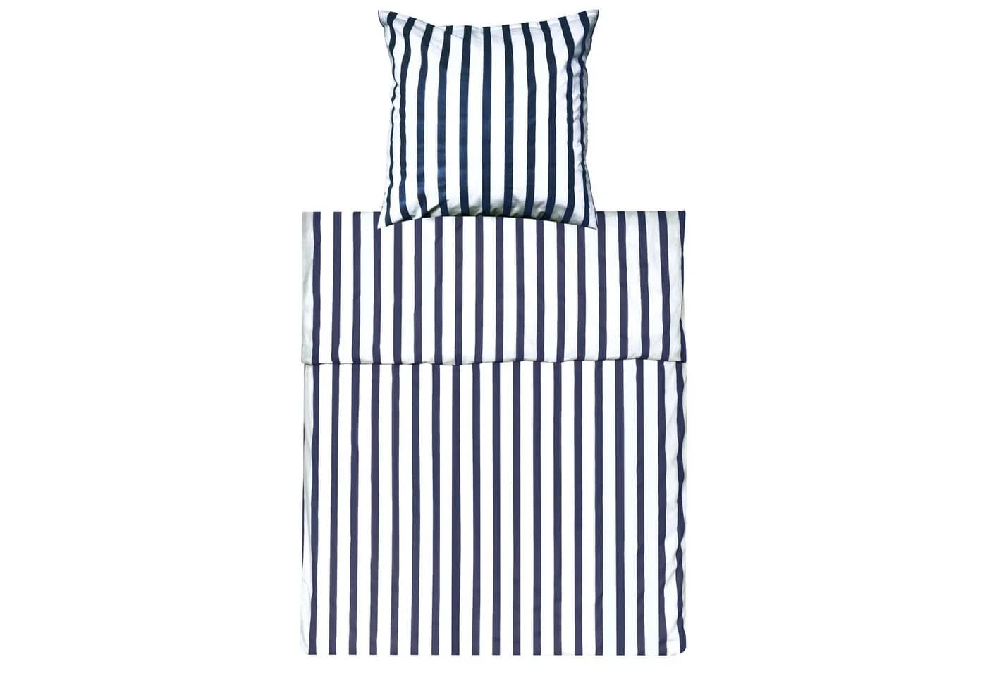 Lavea Bettwäsche Set Navy Breite Streifen 100% Baumwolle - Bild 2