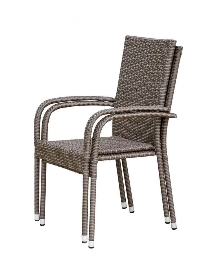 dasmöbelwerk Gartenstuhl Oslo Stapelbar Polyrattan Braun