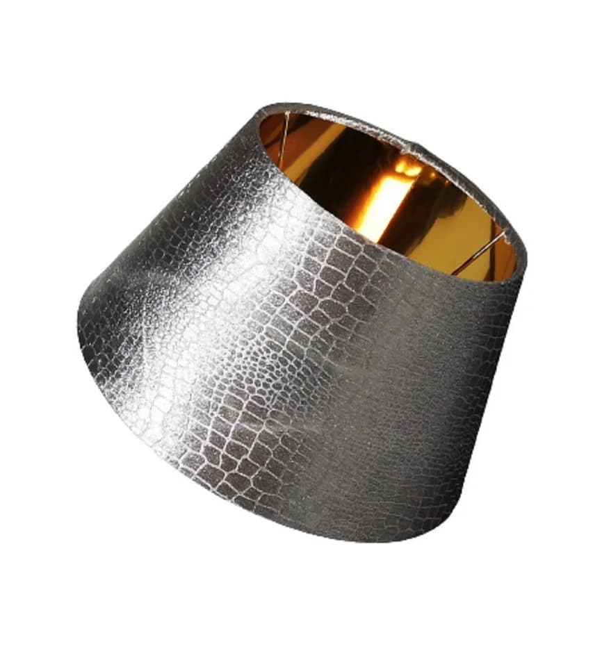 AMBIENTE-LEBENSART.DE Designer Lampenschirm Silber Konisch