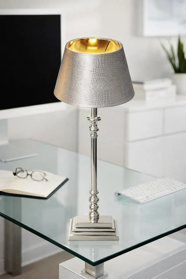 AMBIENTE-LEBENSART.DE Designer Lampenschirm Silber Konisch - Bild 2