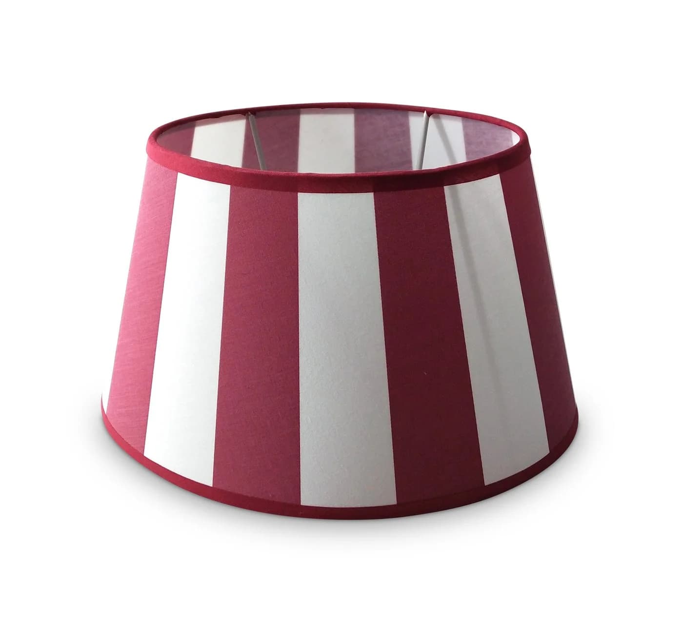 AMBIENTE-LEBENSART.DE Lampenschirm Oval Rot-Weiß Gestreift Konisch 30cm - Bild 3