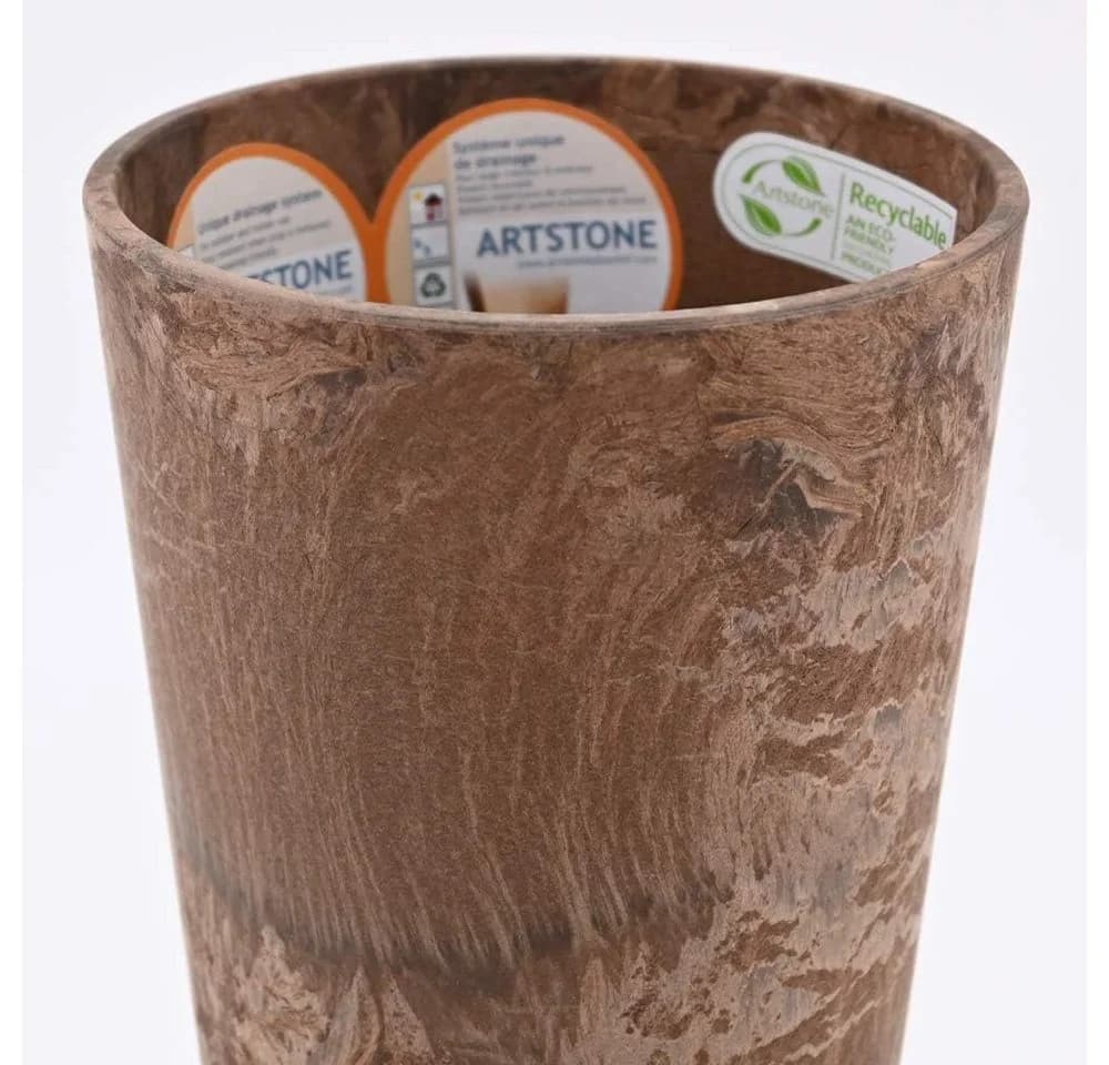 Artstone Blumenkasten CLAIRE Braun Verbundstein Drainagesystem