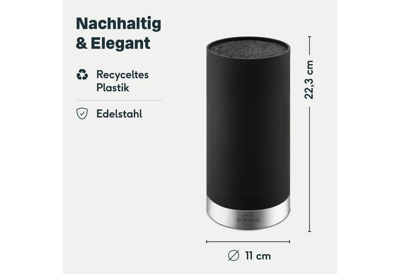 SILBERTHAL Messerblock Schwarz mit flexiblem Borsteneinsatz - Bild 4
