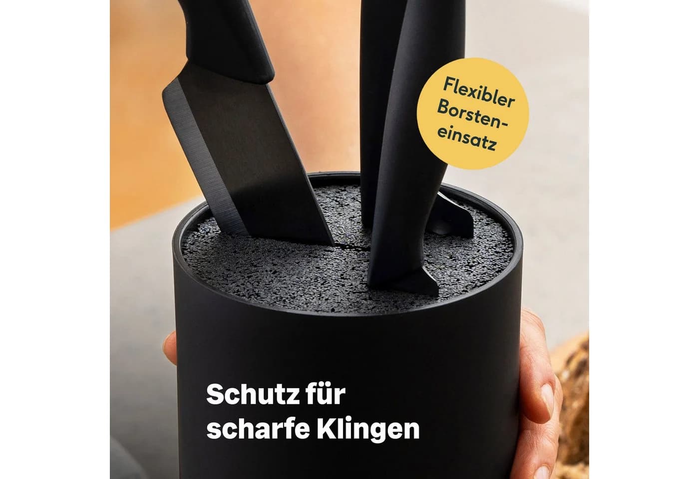 SILBERTHAL Messerblock Schwarz mit flexiblem Borsteneinsatz - Bild 5