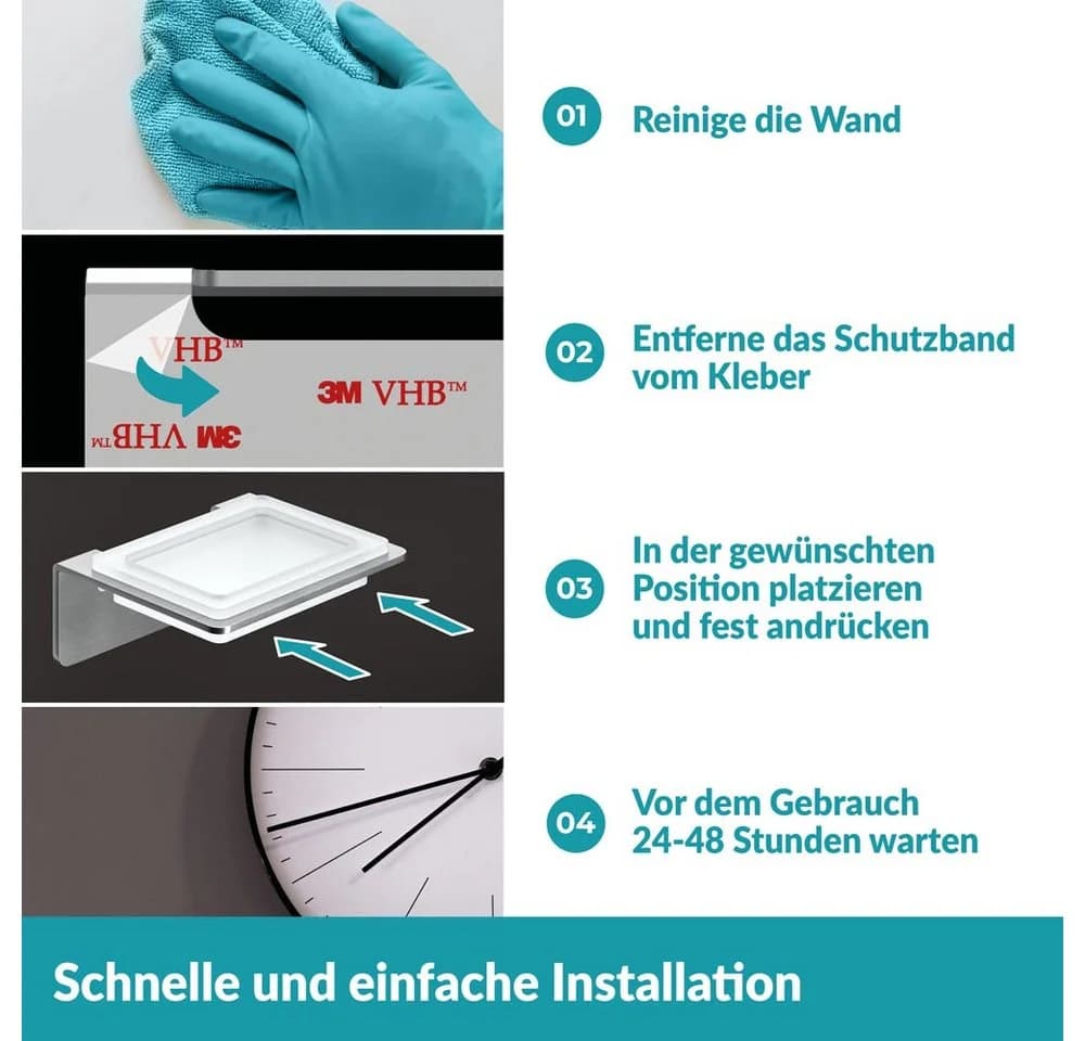 WEISSENSTEIN Seifenablage Ohne Bohren Schale Silber - Bild 4