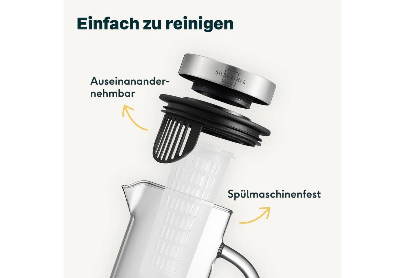 SILBERTHAL Wasserkaraffe Glas Transparent mit Deckel - Bild 5