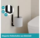 WEISSENSTEIN Toilettenpapierhalter Schwarz Bohrfrei mit Aufbewahrung Bild 3