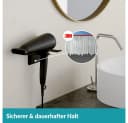 WEISSENSTEIN Haartrocknerhalter Schwarz Bohrfrei Bild 3