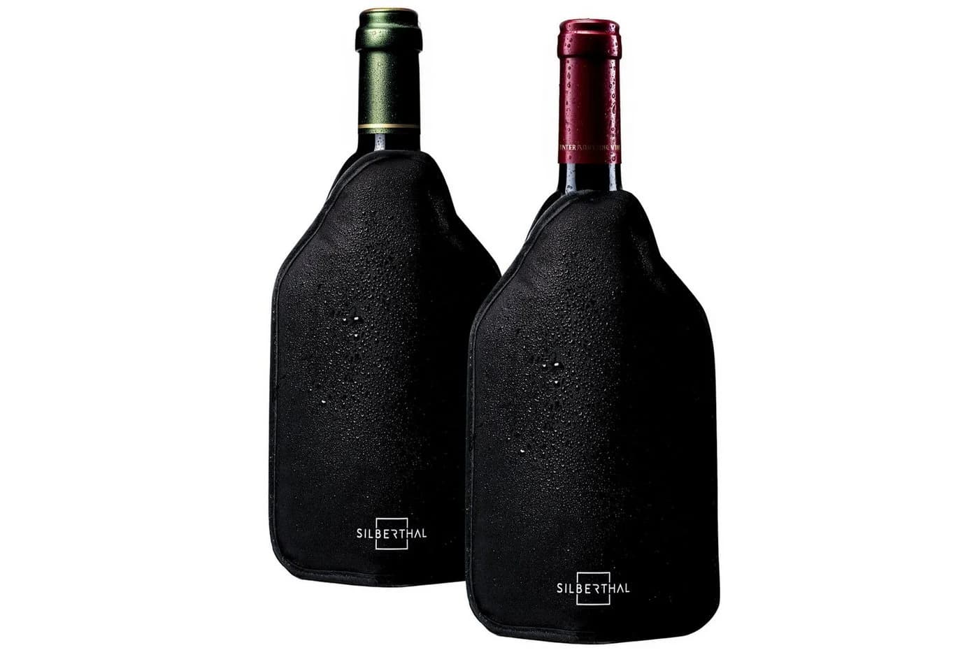 SILBERTHAL Wein- und Sektkühler Kühlmanschette Schwarz 2er Set - Bild 2