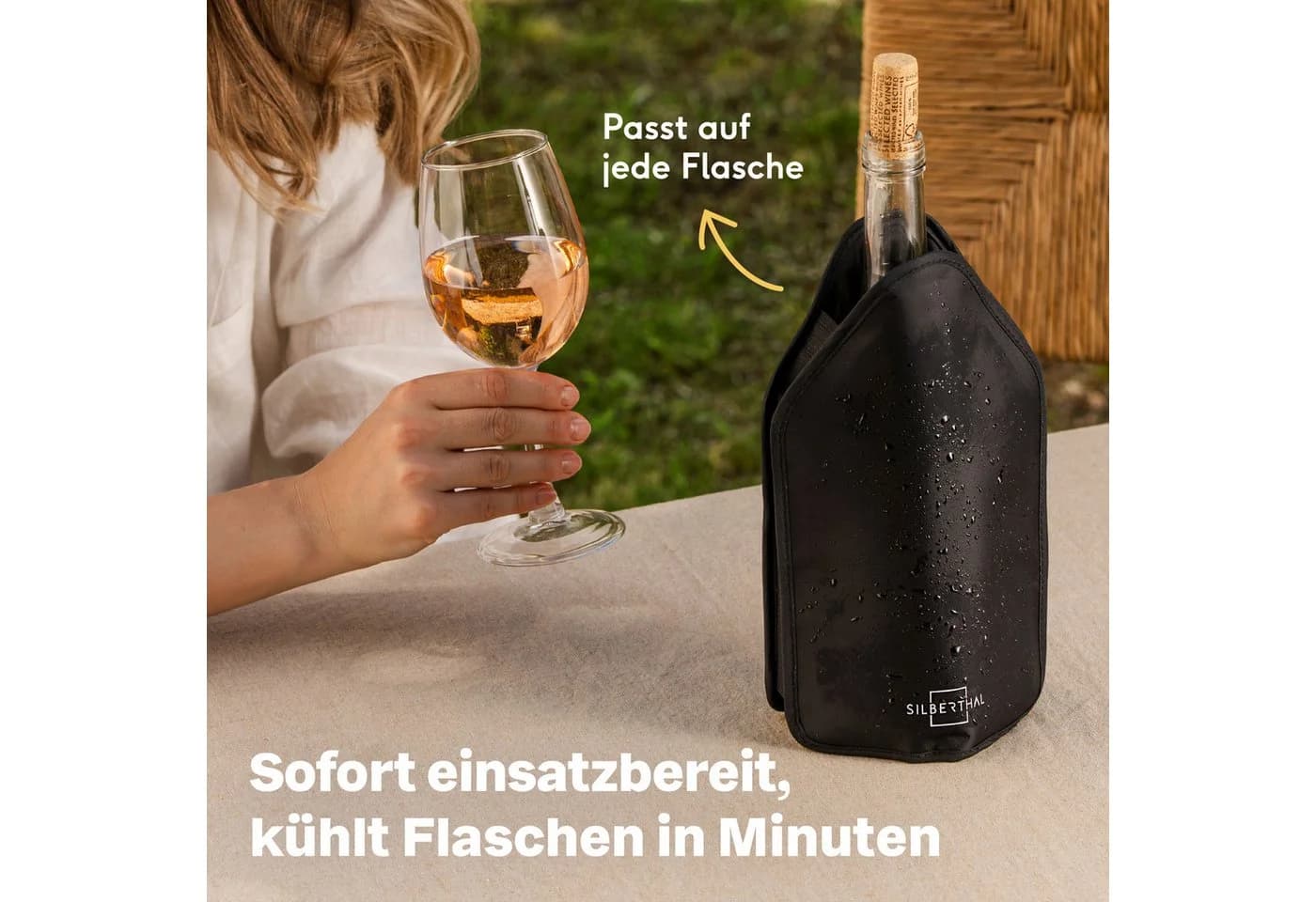 SILBERTHAL Wein- und Sektkühler Kühlmanschette Schwarz 2er Set - Bild 4