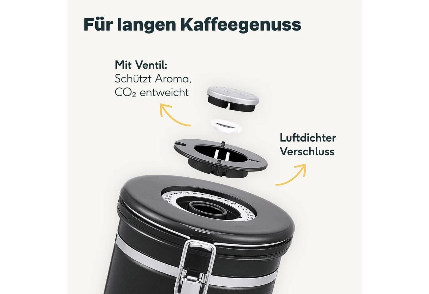 SILBERTHAL Kaffeedose 500g luftdicht Edelstahl Schwarz - Bild 3