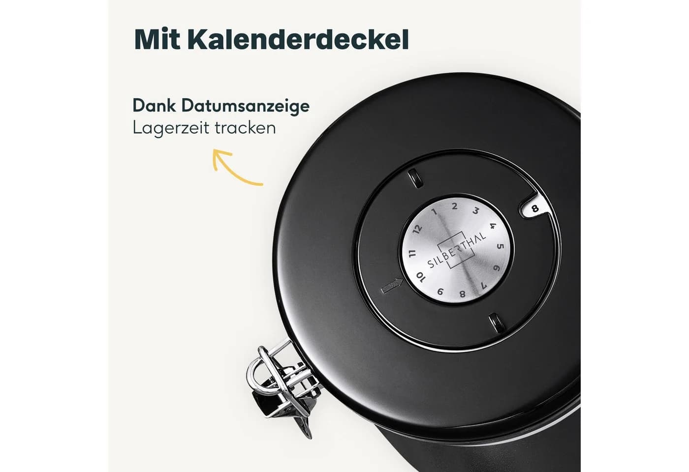 SILBERTHAL Kaffeedose 500g luftdicht Edelstahl Schwarz - Bild 5