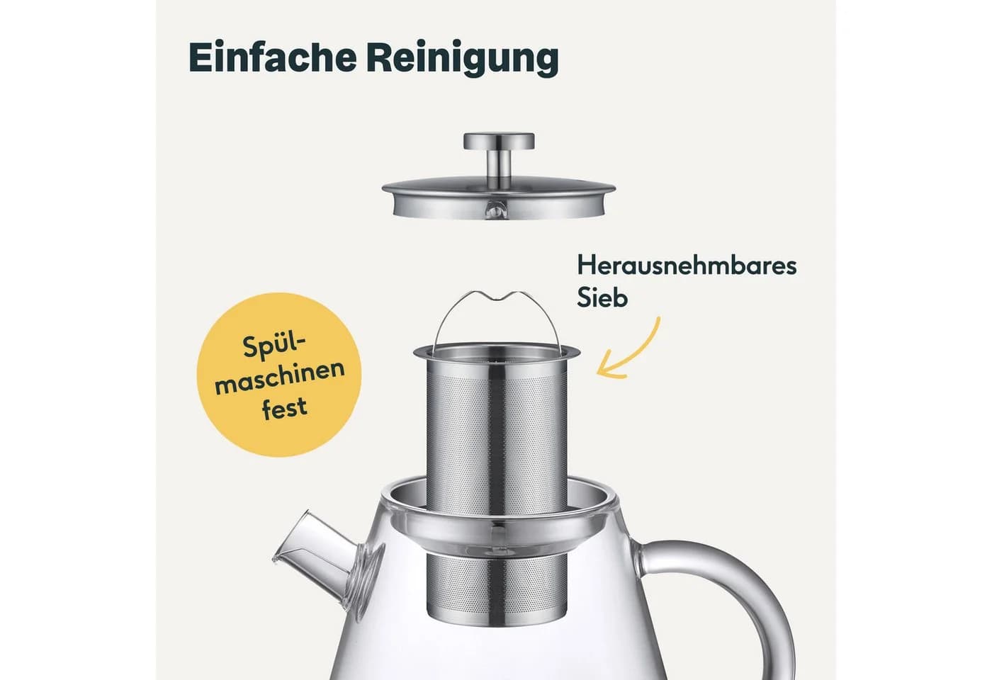 SILBERTHAL Teekanne Glas 1,5 l mit Siebeinsatz transparent - Bild 5
