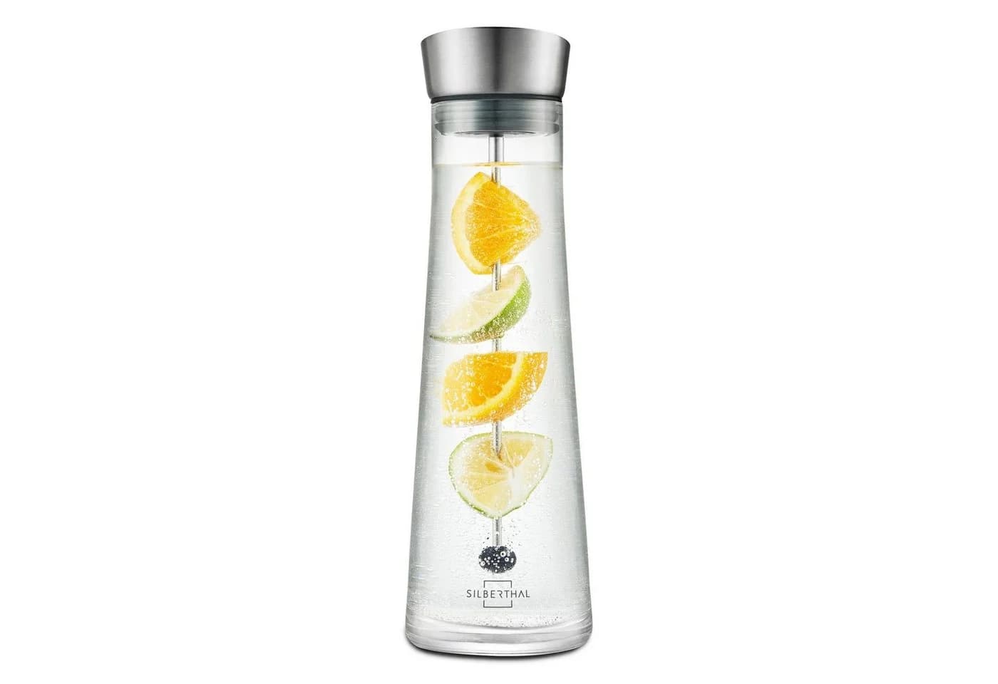 SILBERTHAL Wasserkaraffe Glaskaraffe mit Spieß, 1000 ml, Glas/Edelstahl - Bild 2