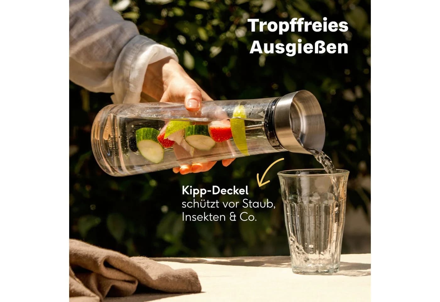 SILBERTHAL Wasserkaraffe Glaskaraffe mit Spieß, 1000 ml, Glas/Edelstahl - Bild 4
