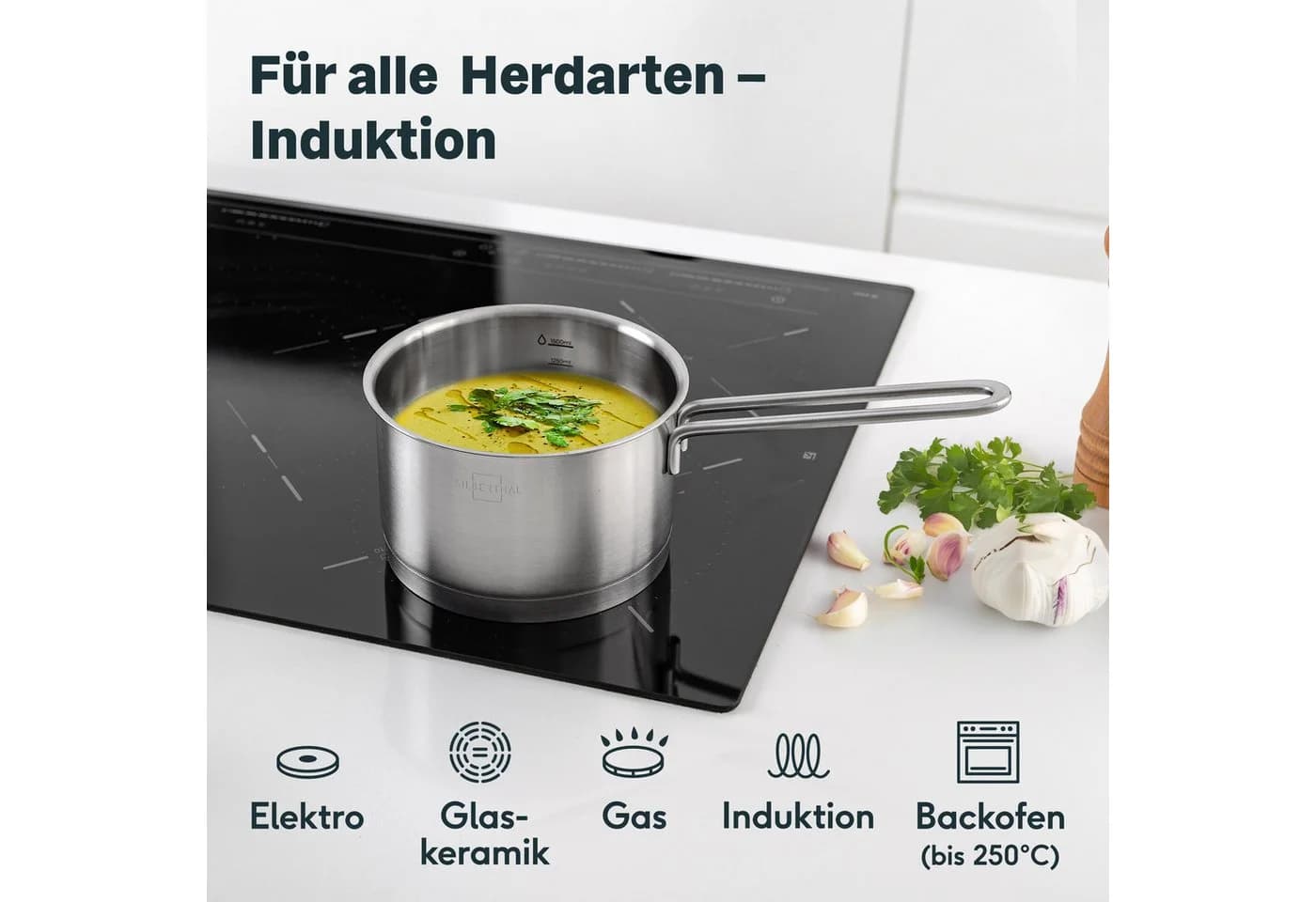SILBERTHAL Stielkasserolle 16cm 2L Metall Silber