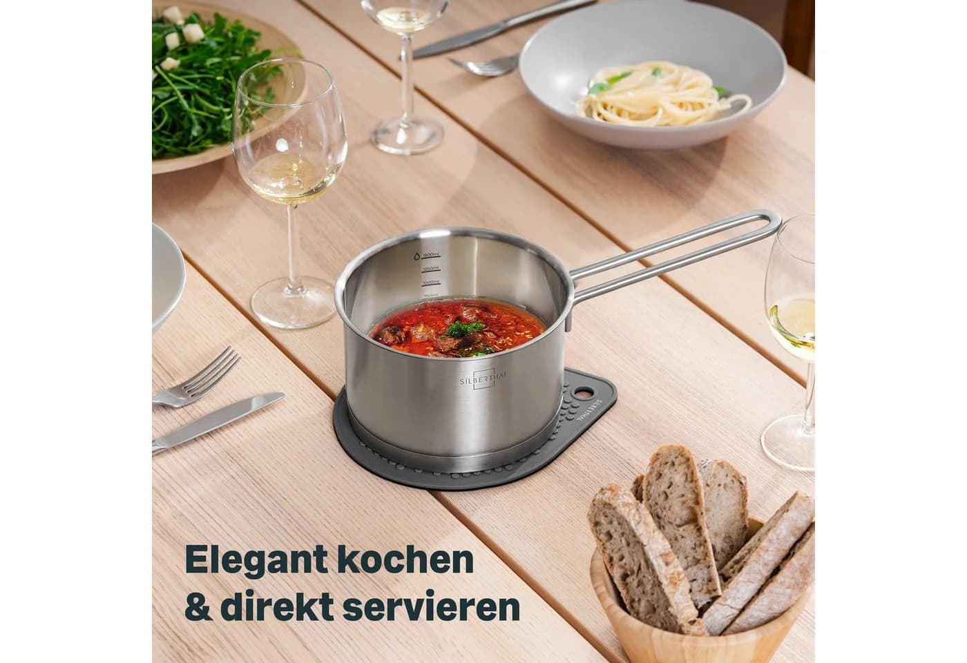 SILBERTHAL Stielkasserolle 16cm 2L Metall Silber - Bild 4