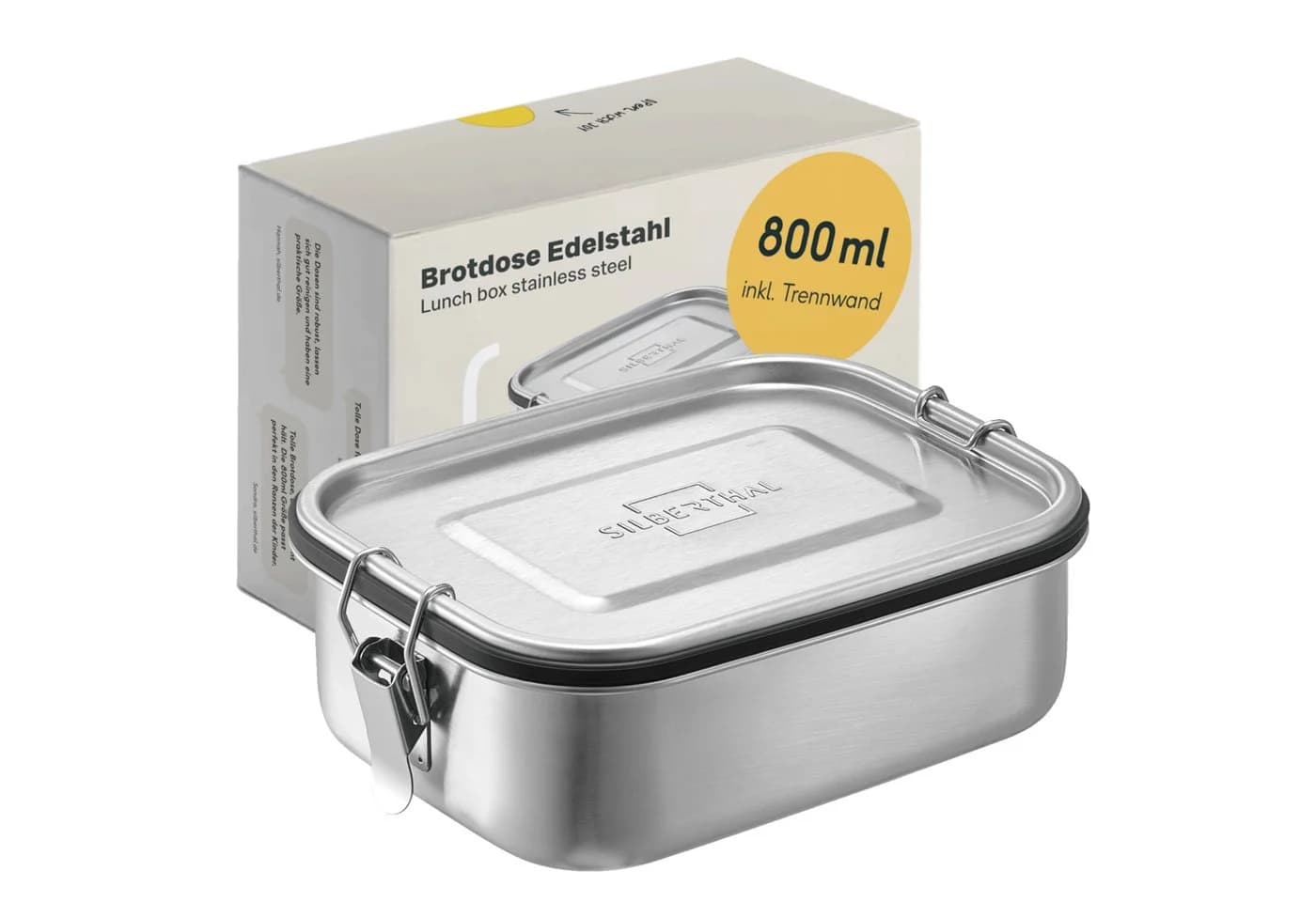 SILBERTHAL Lunchbox Edelstahl 800ml Silber Auslaufsicher - Bild 2