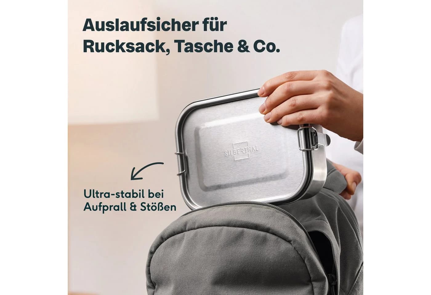 SILBERTHAL Lunchbox Edelstahl 800ml Silber Auslaufsicher - Bild 3