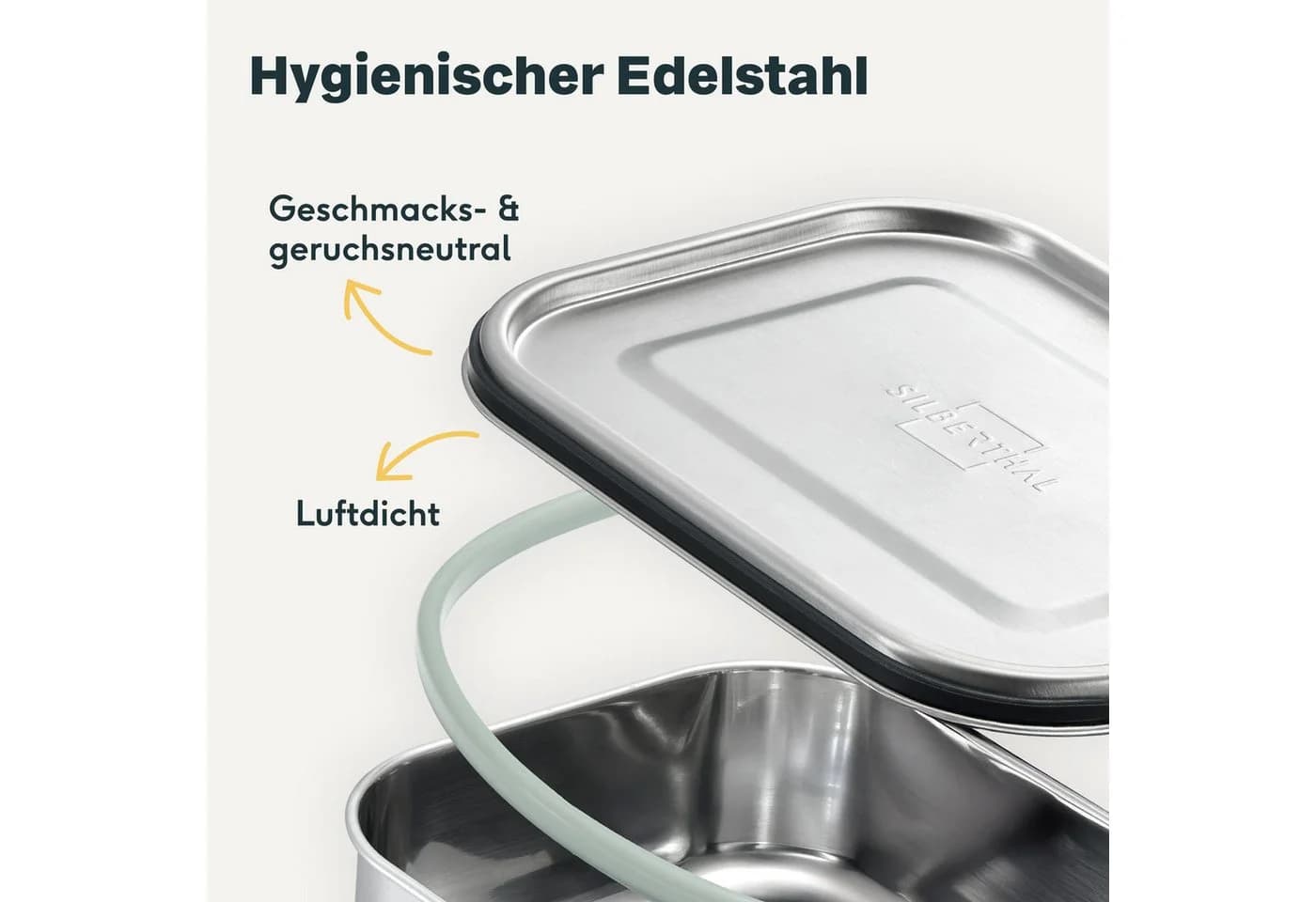 SILBERTHAL Lunchbox Edelstahl 800ml Silber Auslaufsicher - Bild 4